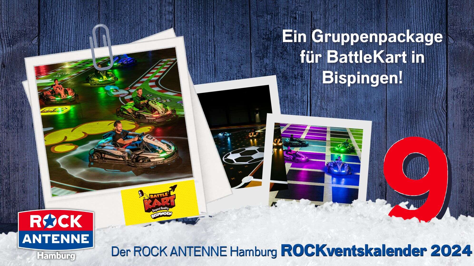 Der ROCK ANTENNE Hamburg ROCKventskalender mit Türchen 9: Einem Gruppenpackage für BattleKart in Bispingen