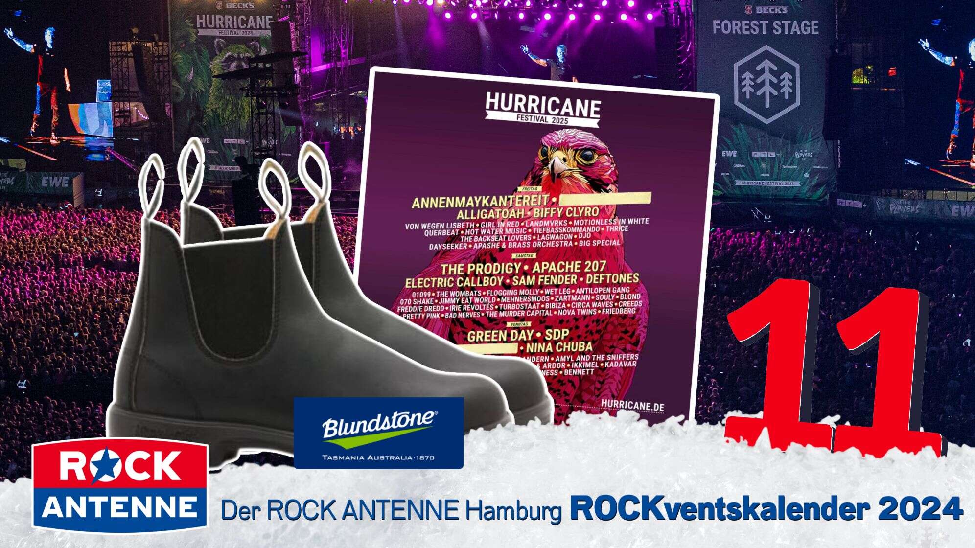 Rockventskalender Türchen 11: Hurricane-Tickets & Blundstone