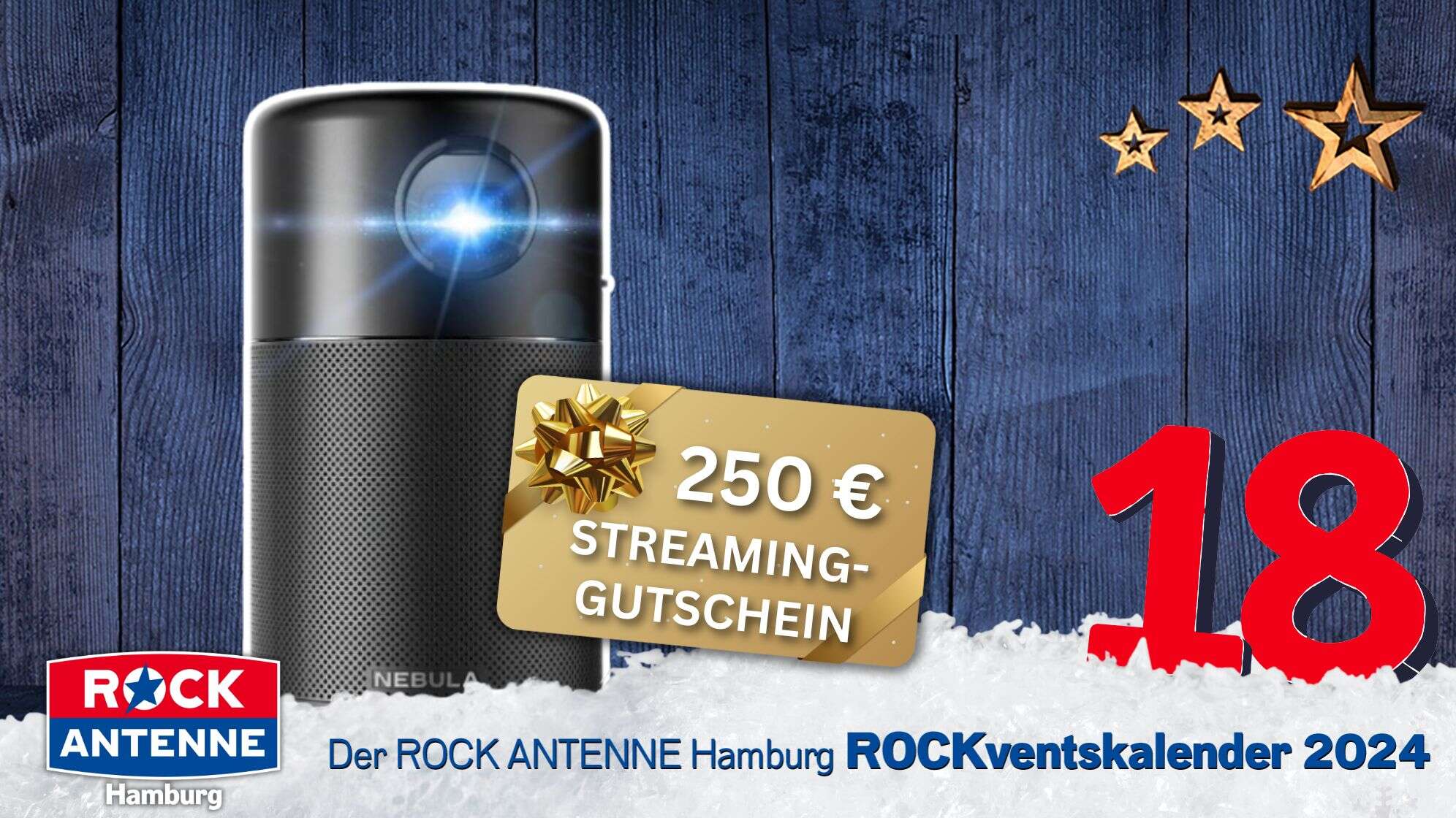 Rockventskalender Türchen 18: Beamer und Streaming Gutschein