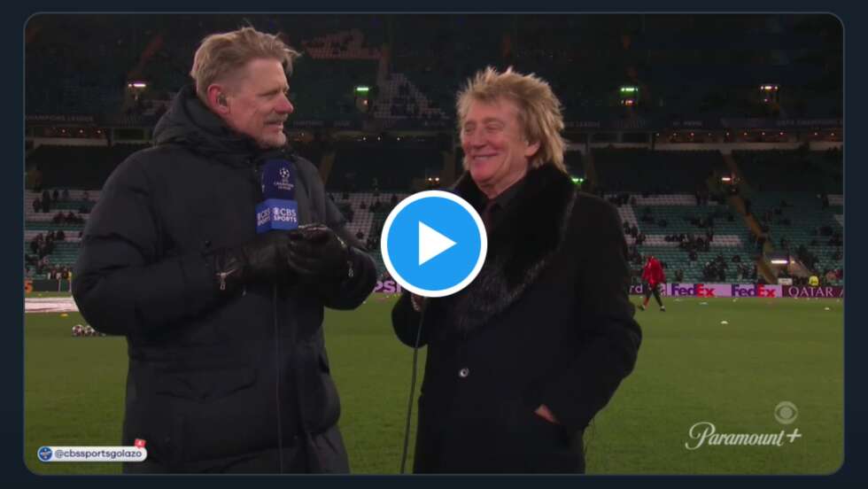 Rod Stewart: Legendärer Auftritt bei Celtic Glasgow gegen FC Bayern