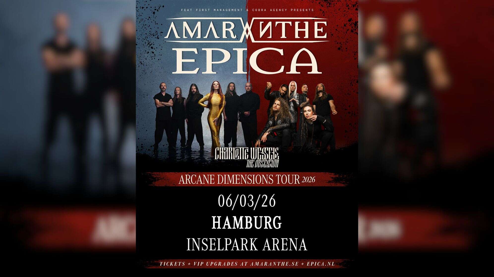 Konzertplakat von Epica und Amaranthe für den 06.03.2026 in Hamburg