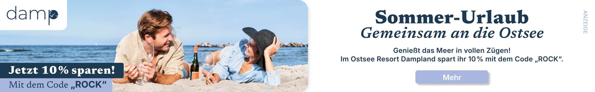 Anzeige: Displaybanner von Dampland Sommer Urlaub an der Ostsee
