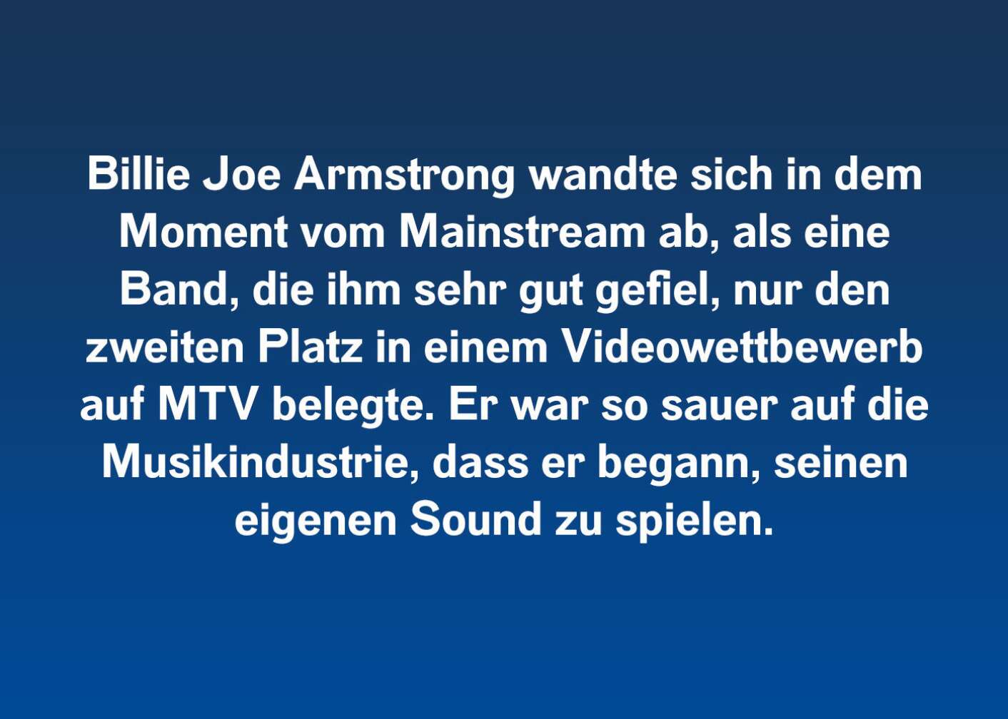 Fakt über Billie Joe Armstrong als Fließtext