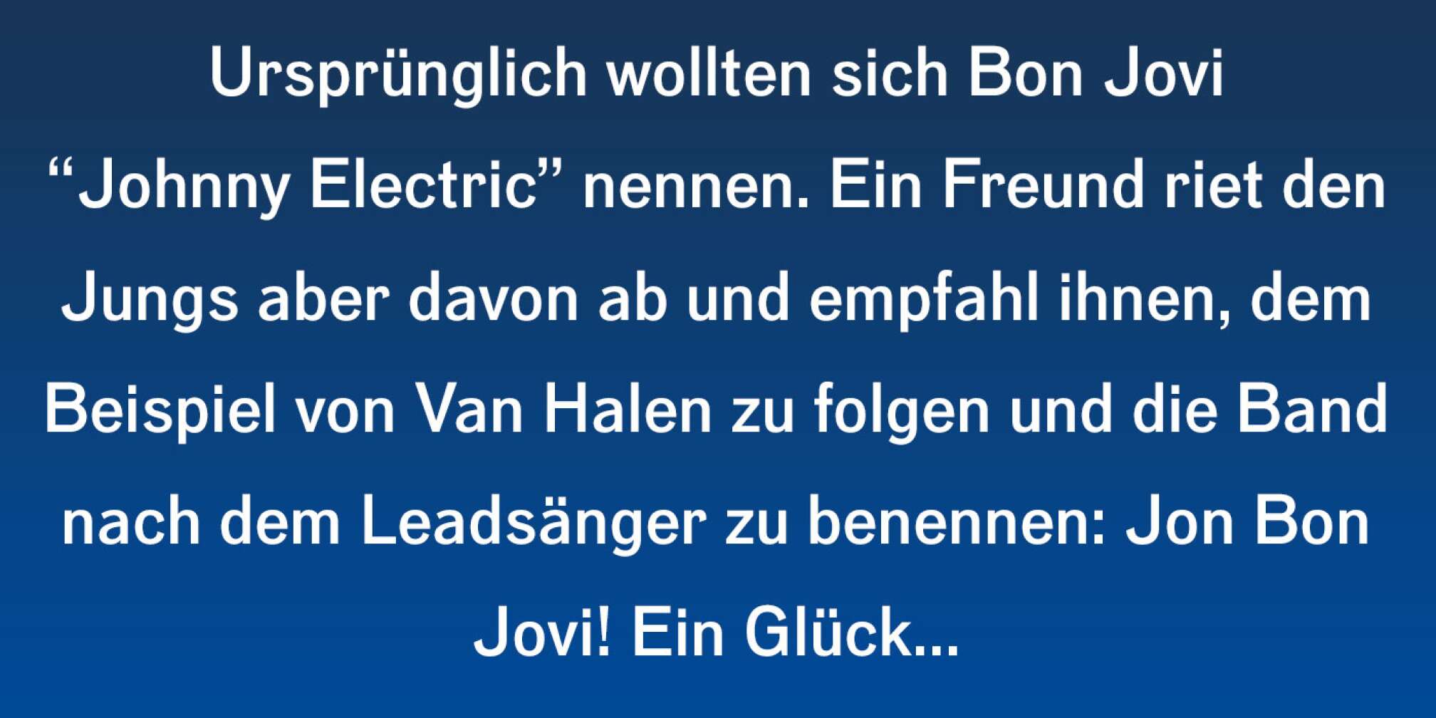 Fakt über Bon Jovi als Fließtext