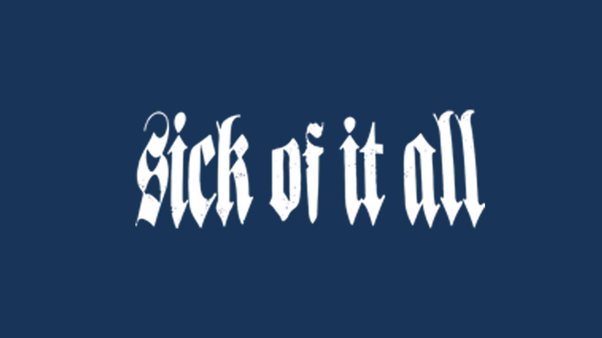 Logo der Band Sick of It all in weiß auf dunkelblauem Grund