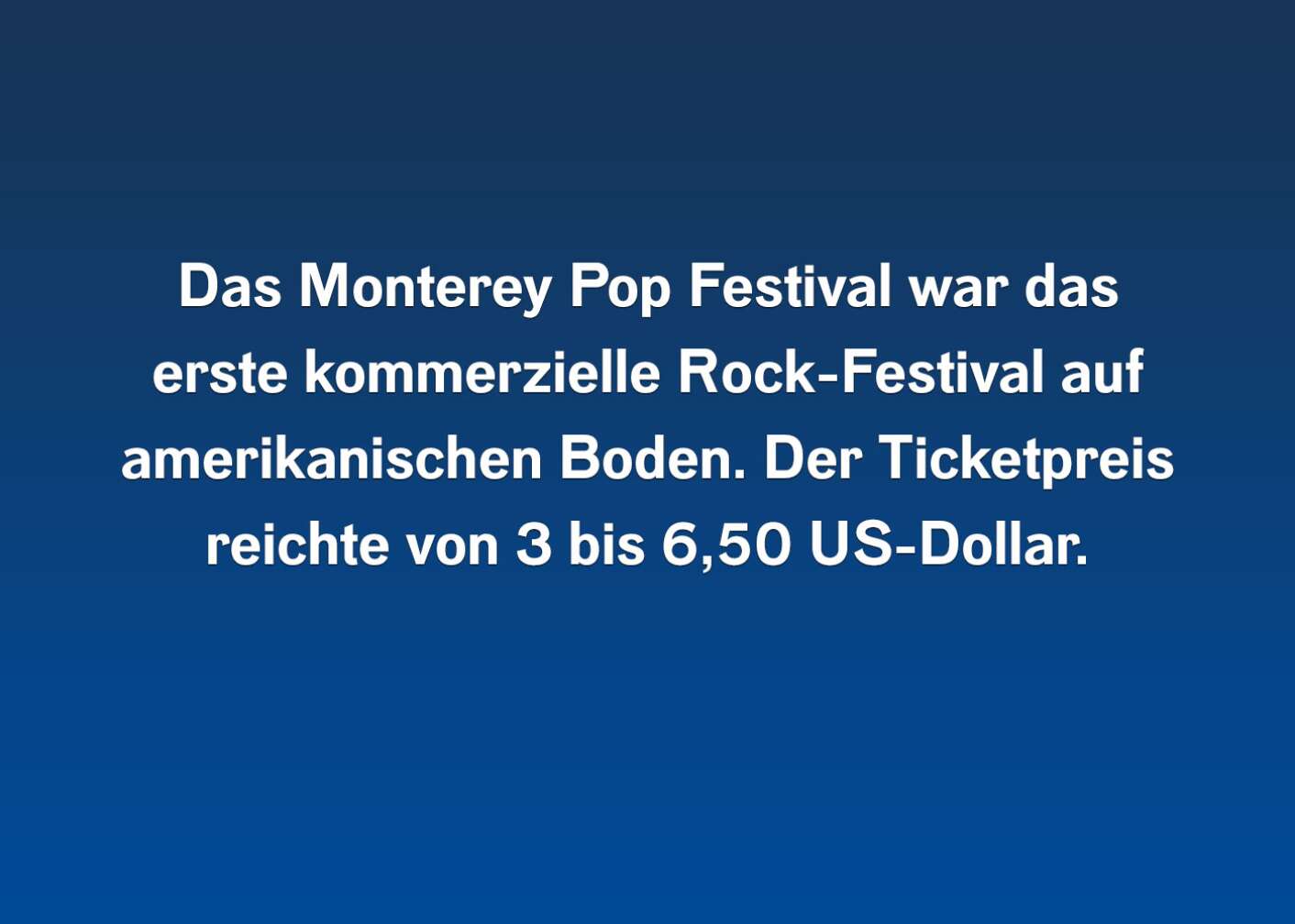 Fakt übers Monterey Pop als Fließtext