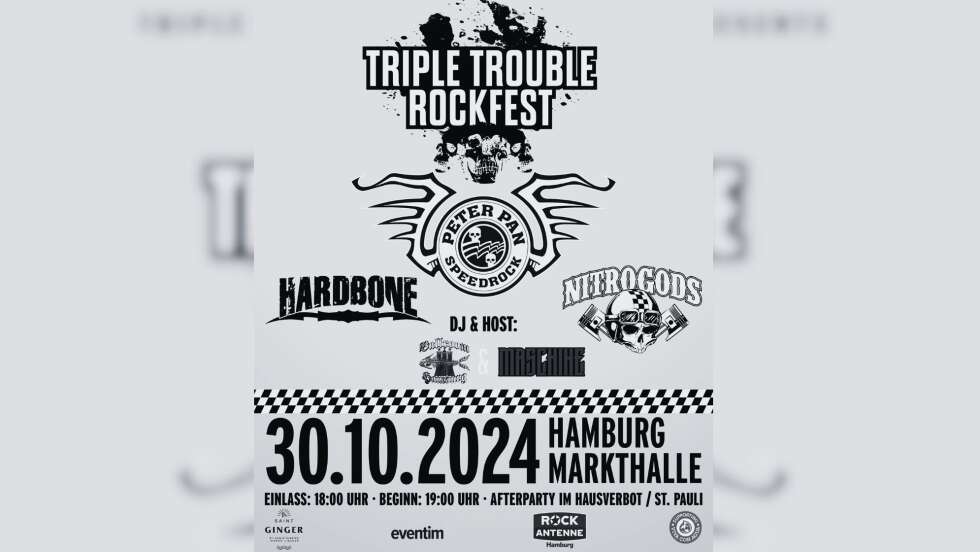 30.10.2024: DAS TRIPLE TROUBLE ROCKFEST live in der Markthalle