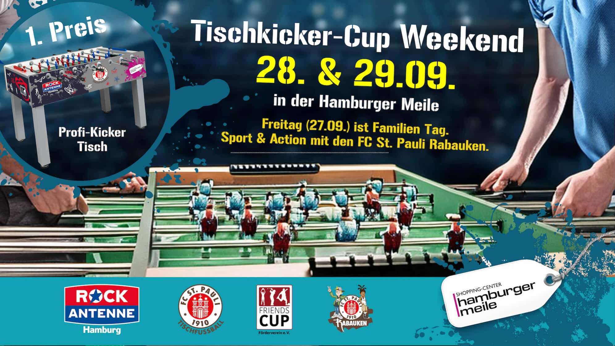 Aktionsposter für den Tischkicker Cup in der Hamburger Meile am 28. und 29.09.2024