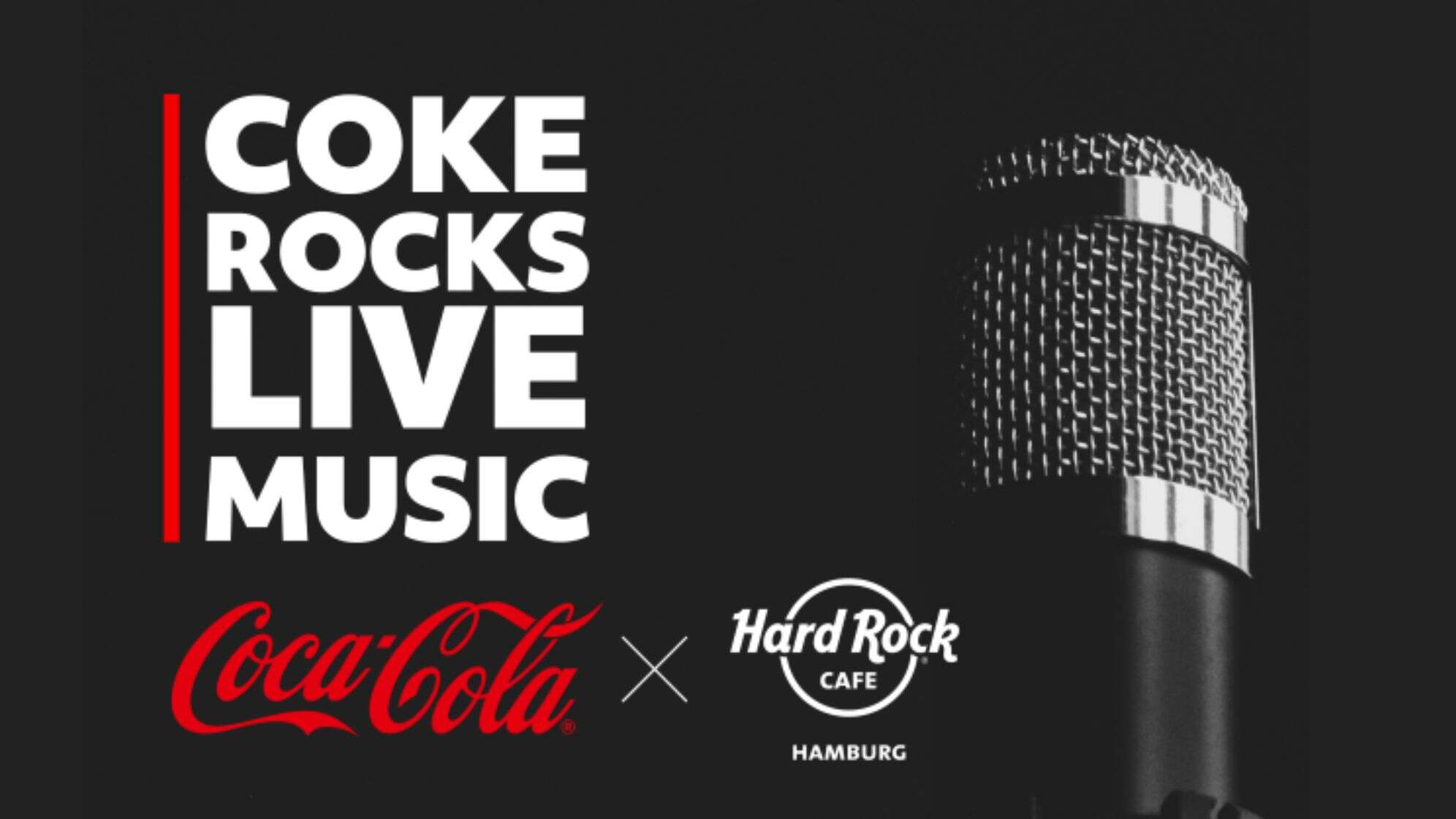 Plakat zum Coke Rocks Live Music im Hard Rock Cafe Hamburg