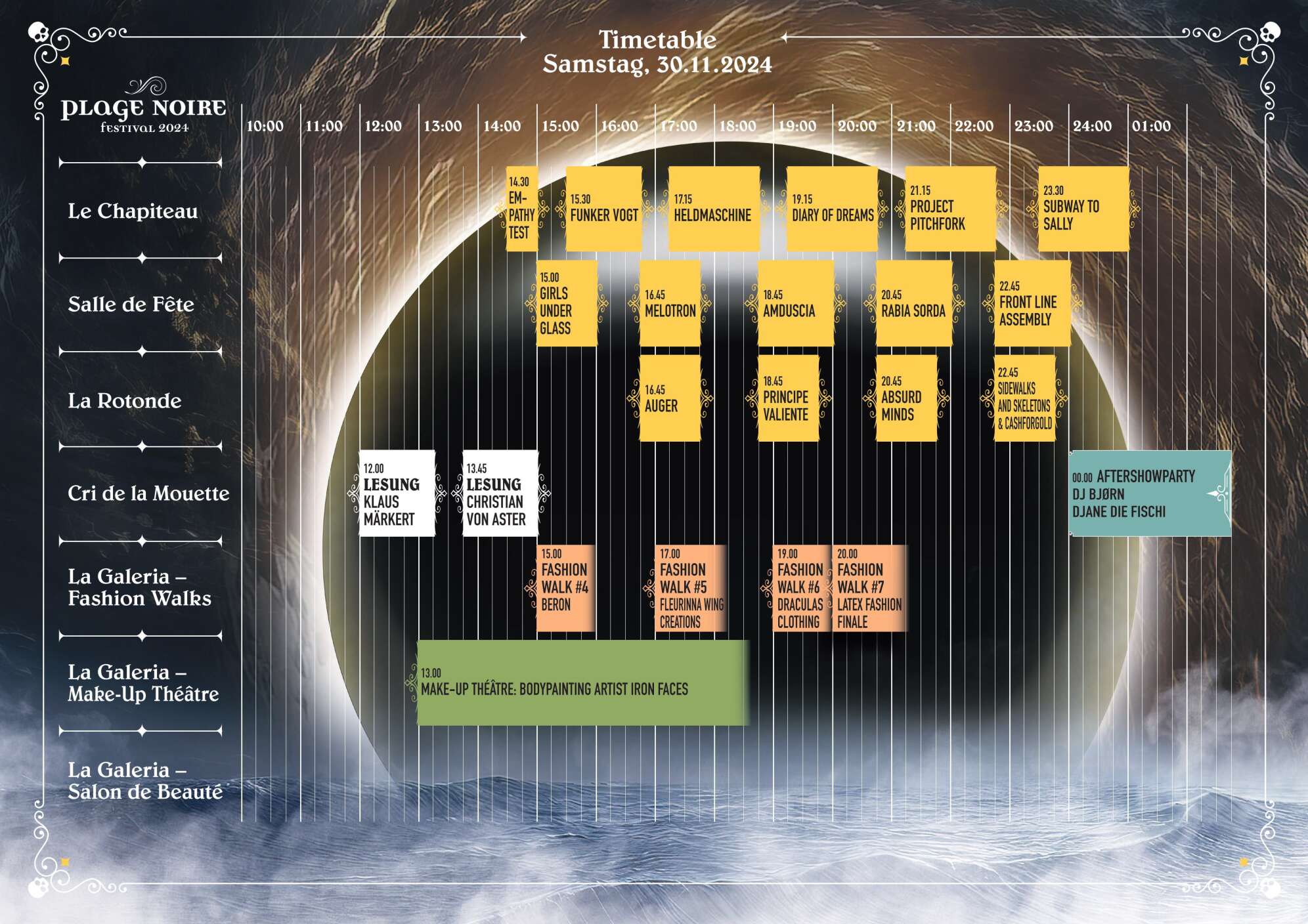 Der Timetable vom Plage Noire 2024 am Samstag