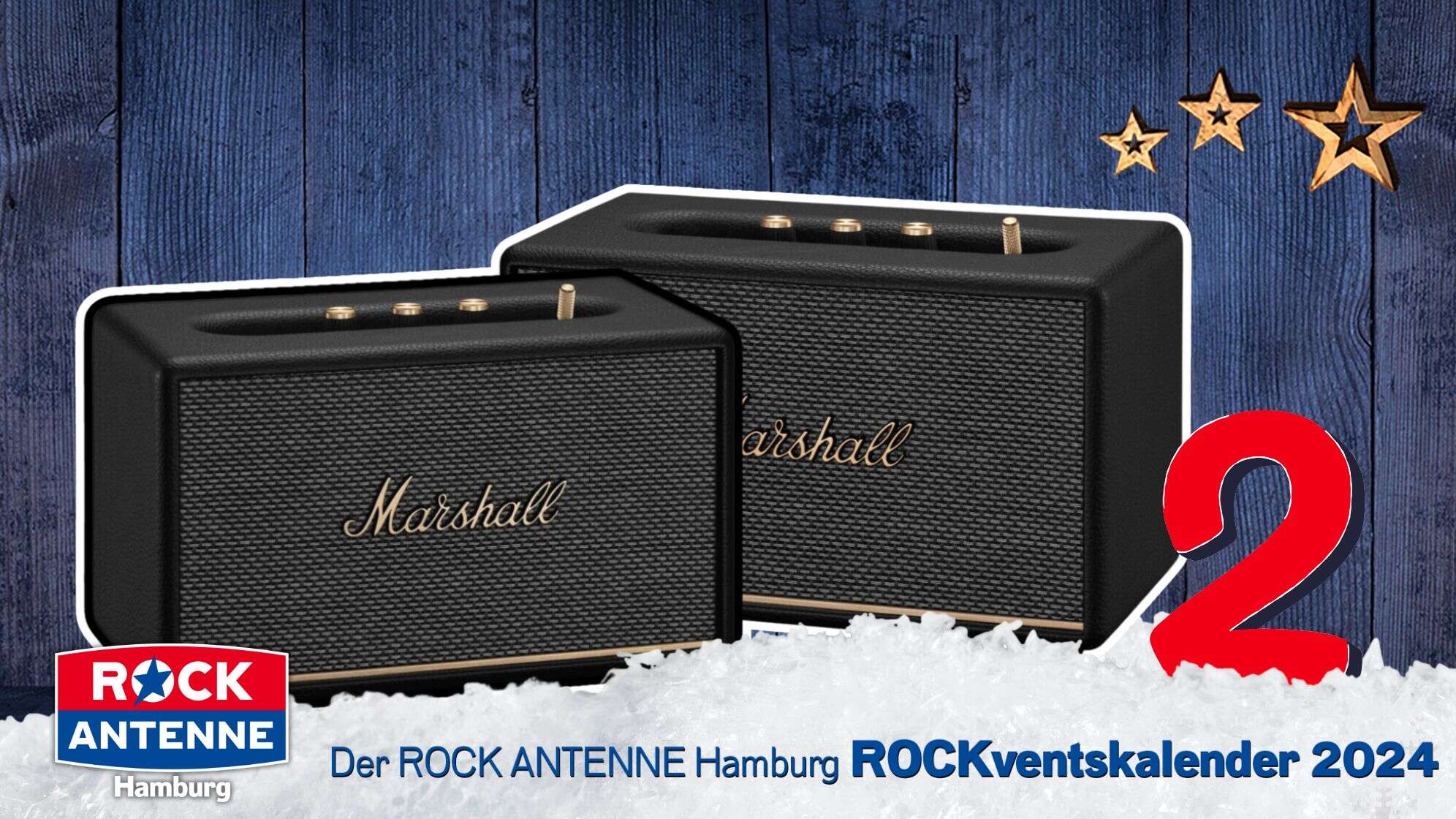 ROCK ANTENNE Hamburg ROCKventskalender Türchen 2: Zwei Bluetooth Boxen ACTON III von MARSHALL